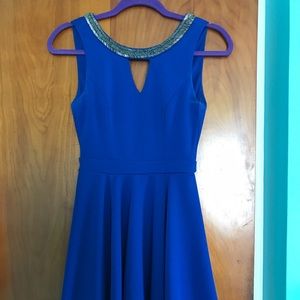 Royal blue Fit And Flare dress